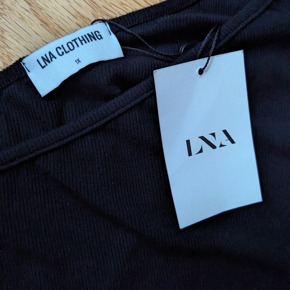NWT LNA Clothing 1X Black One Shoulder Bodysuit - Picture 4 of 6